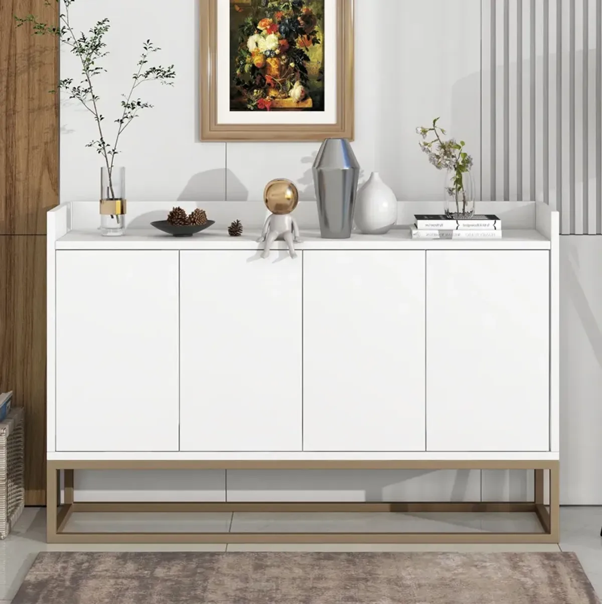 Modern Sideboard Elegant Buffet Cabinet With Large Storage Space For Dining Room, Entryway