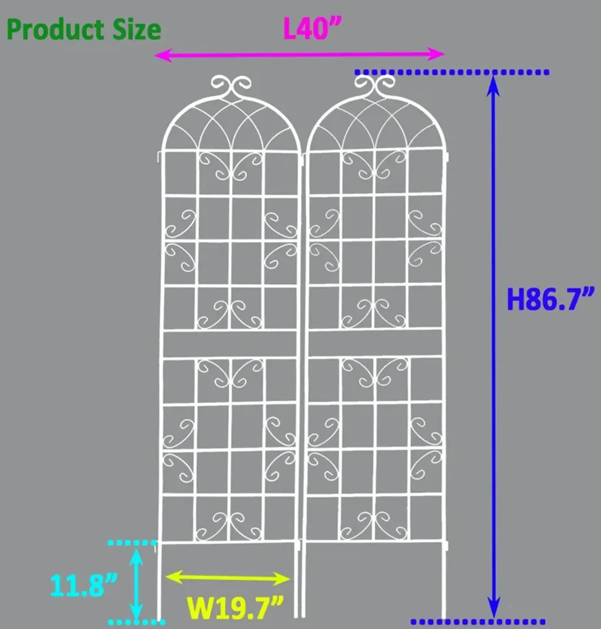 Metal Garden Rustproof Trellis For Climbing Plants Outdoor Flower Support