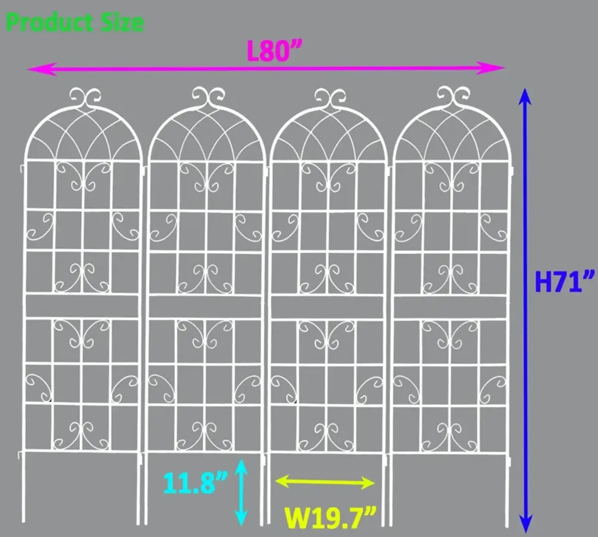 Metal Garden Rustproof Trellis For Climbing Plants Outdoor Flower Support