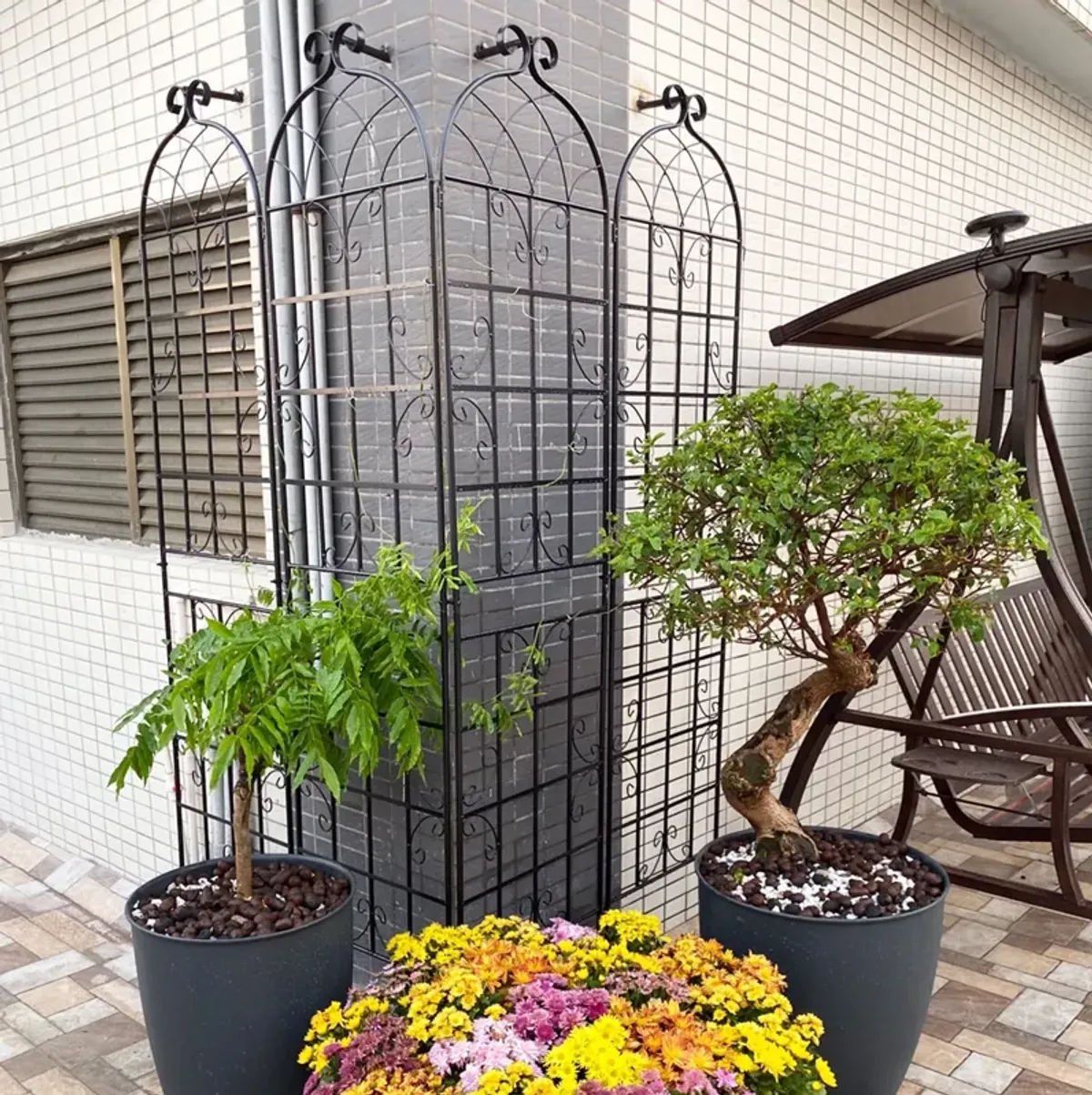 Metal Garden Rustproof Trellis For Climbing Plants Outdoor Flower Support