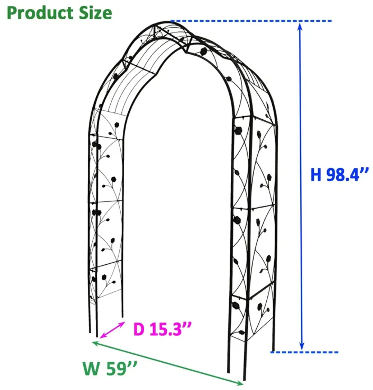 Metal Garden Arch Assemble Freely With 8 Styles Garden Arbor Trellis Climbing Plants Support Rose Arch