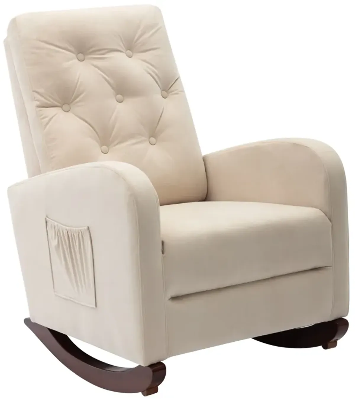 Baby Room High Back Rocking Chair Nursery Chair, Comfortable Rocker Padded Seat, Modern High Back Armchair