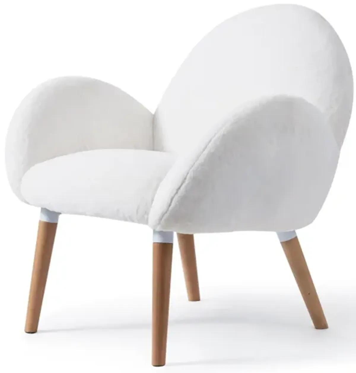 Imitation Lamb Fabric Sofa Chair - White