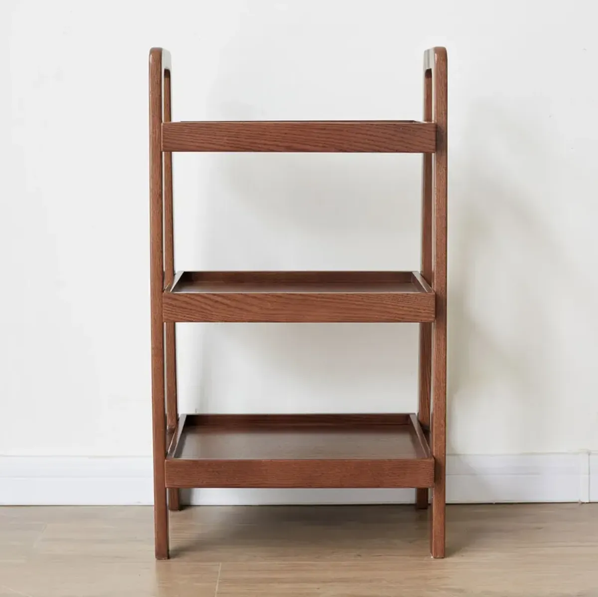 Premium Storage Organizer, 3-Tier Beech Shoe Rack For Entryway, Living Room - Walnut