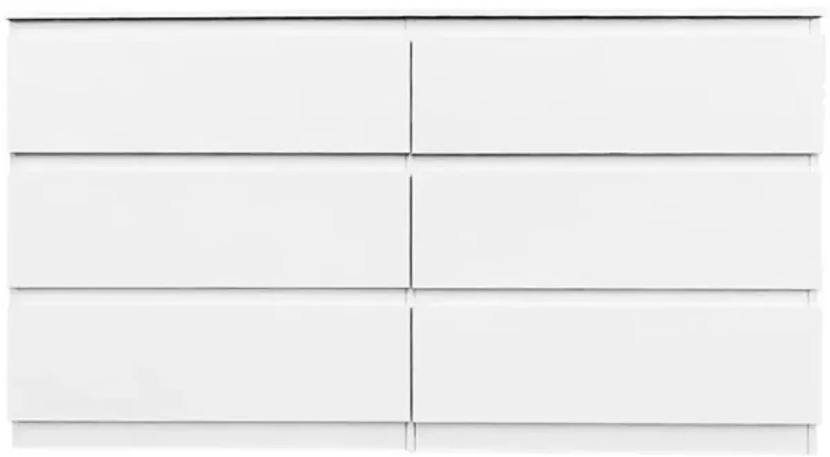 6 Drawer Double Dresser For Bedroom Living Room Hallway - White