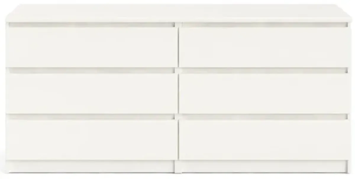 6 Drawer Double Dresser For Bedroom Living Room Hallway - White