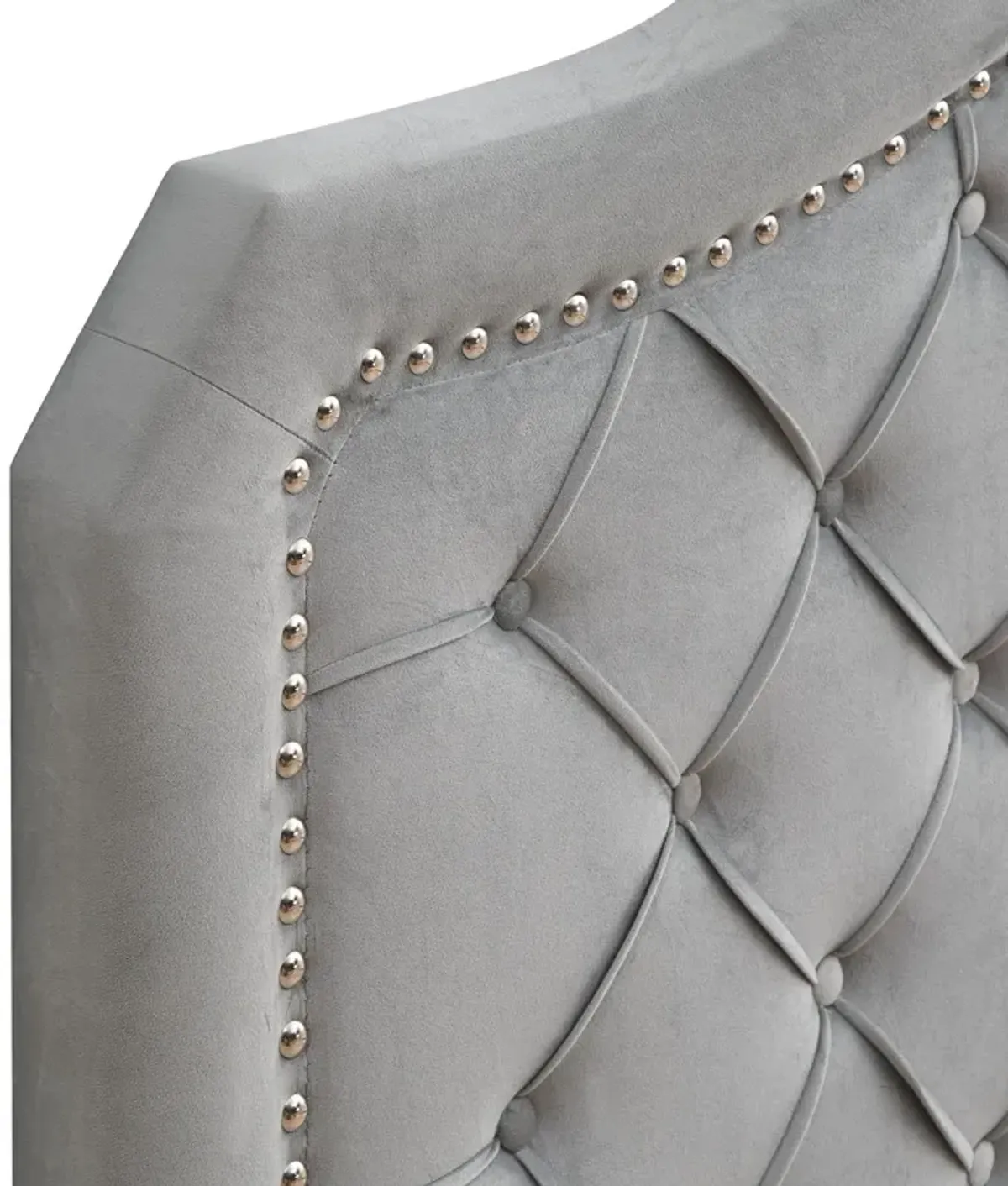 Queen Platform Upholstered Bed Button Tufted With Curve Design, Strong Wood Slat Support - Gray