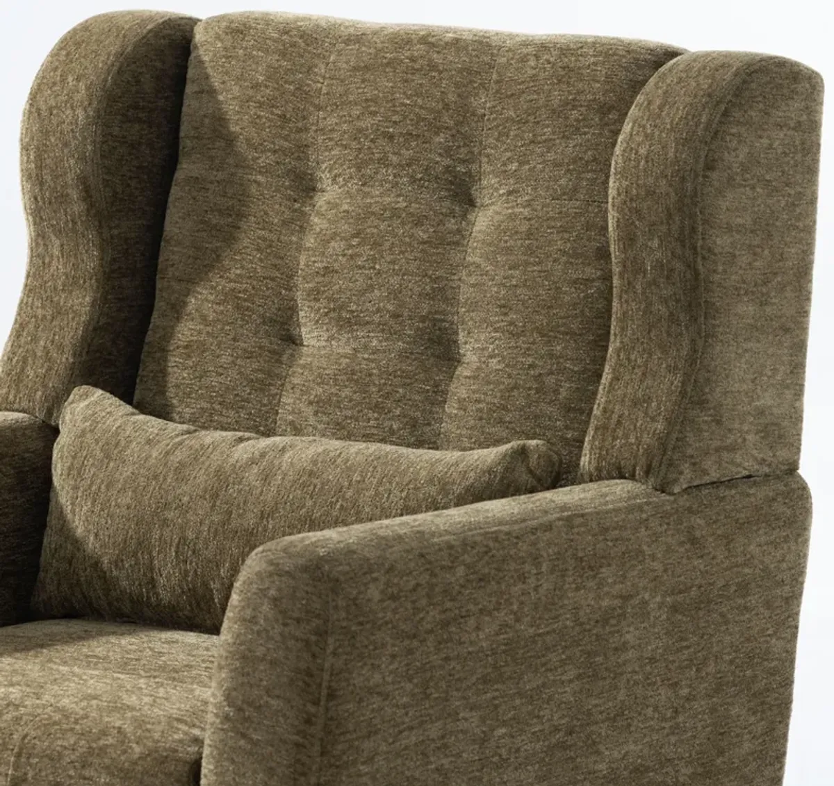 Modern Accent Chair, Chenille Arm Chairs For Living Room, Upholstered Mordern Armchair, Comfy Soft Padded Lounge Chair In Small Space, Bedroom, With Pillow, Solid Wood Leg