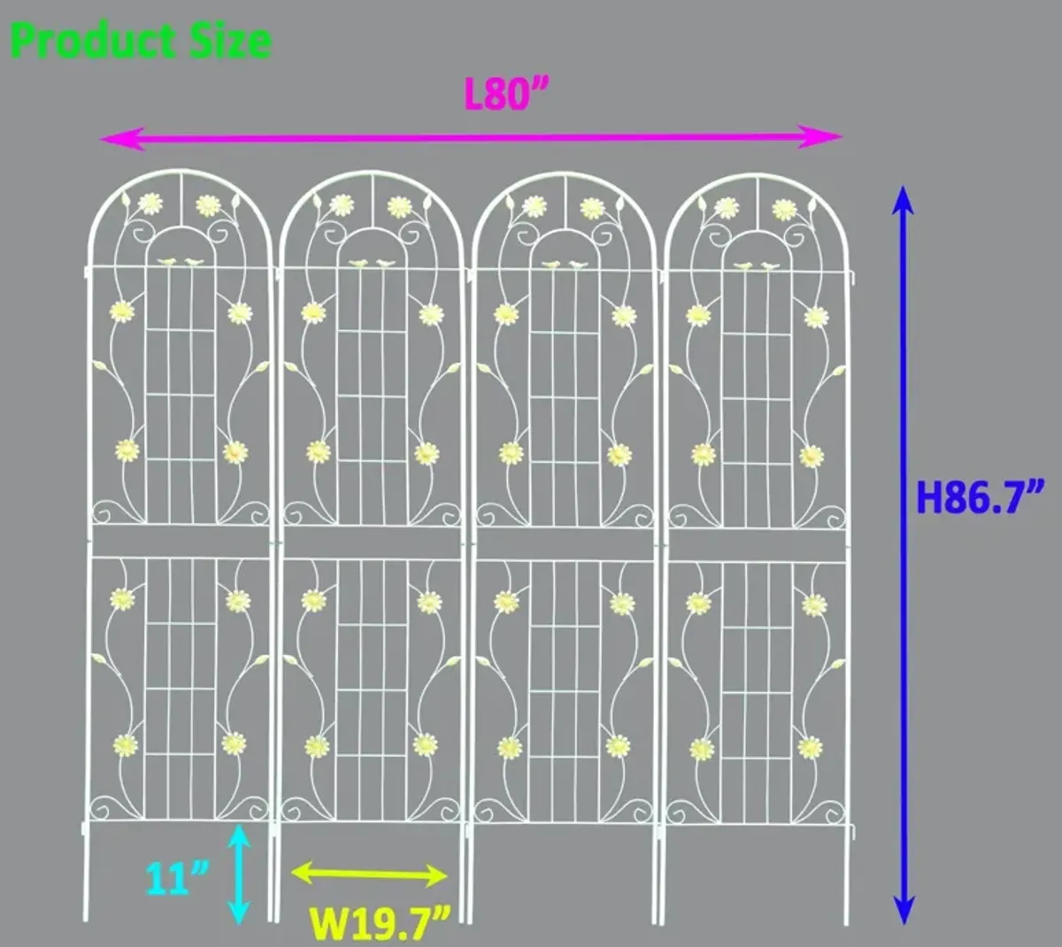 Metal Garden Trellis Rustproof Trellis For Climbing Plant Outdoor Flower Support