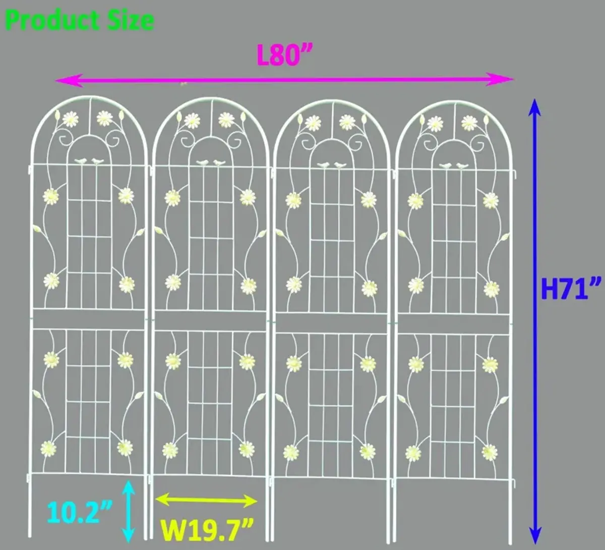 Metal Garden Trellis Rustproof Trellis For Climbing Plant Outdoor Flower Support