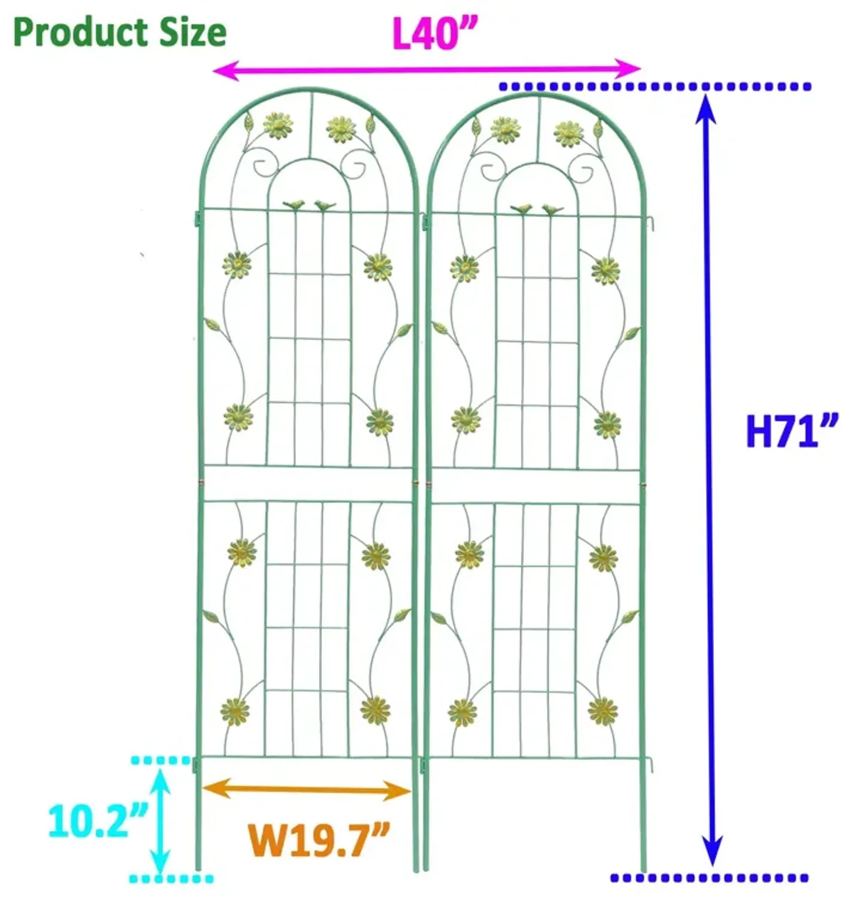 Metal Garden Trellis Rustproof Trellis For Climbing Plant Outdoor Flower Support