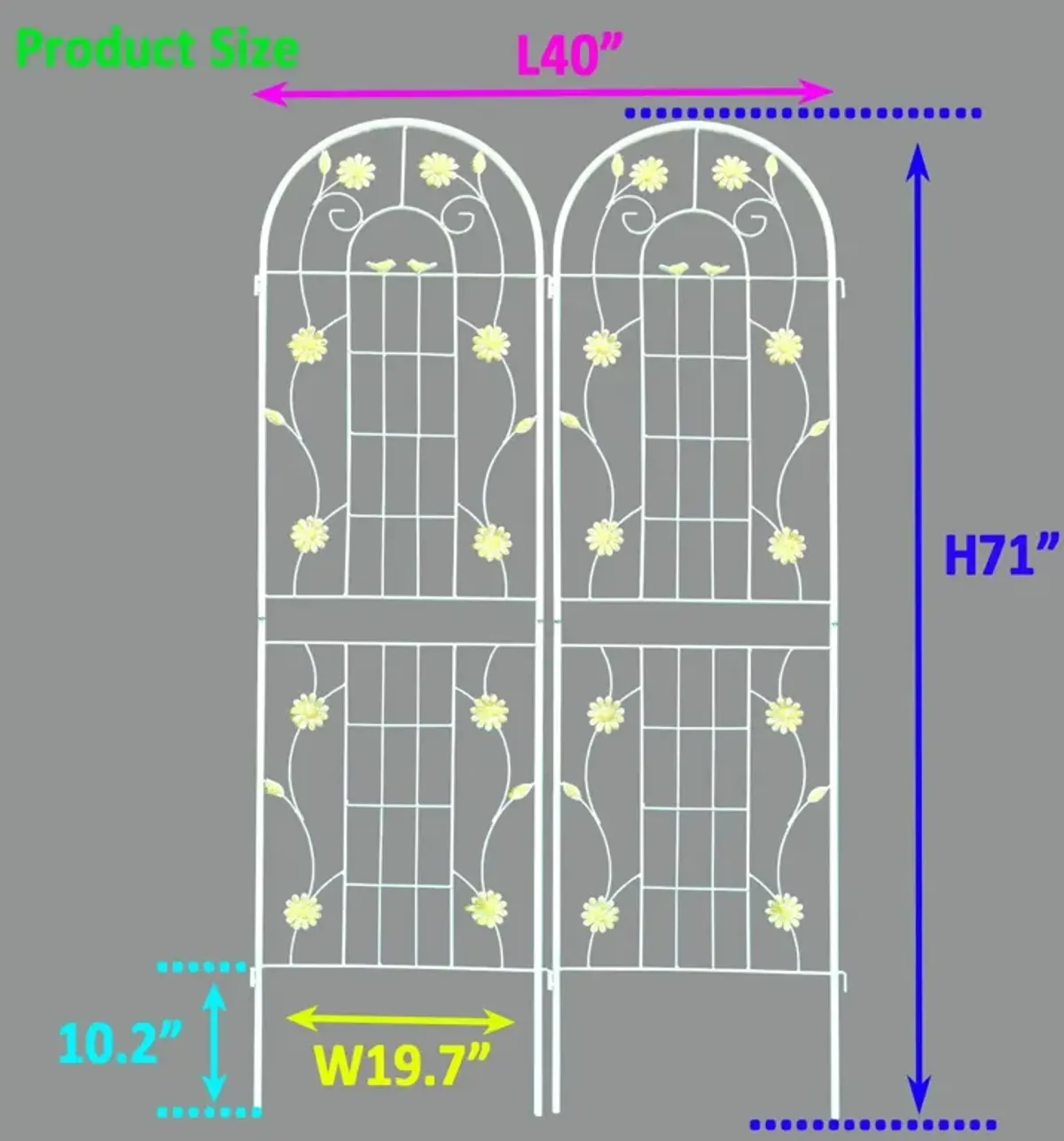 Metal Garden Trellis Rustproof Trellis For Climbing Plant Outdoor Flower Support