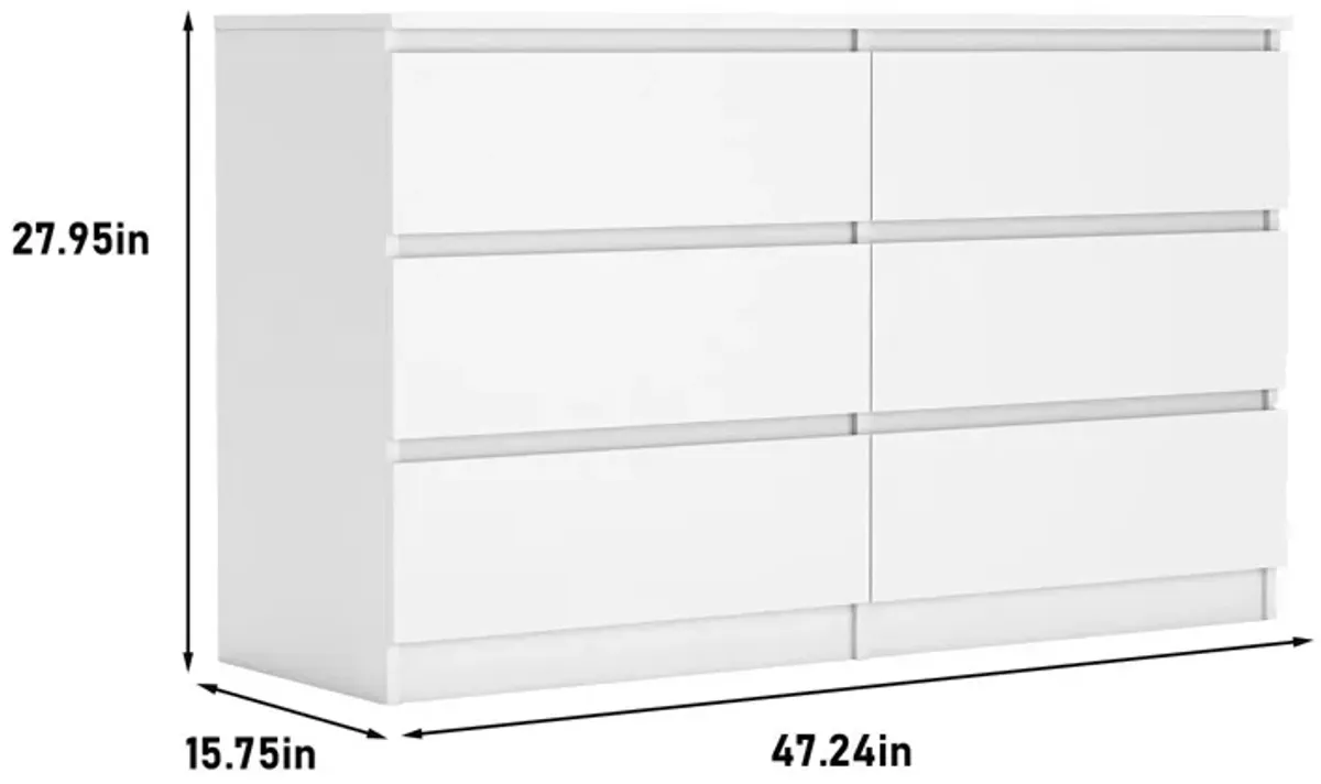 Large 6 Drawers Chest Of Drawer Dressers Table