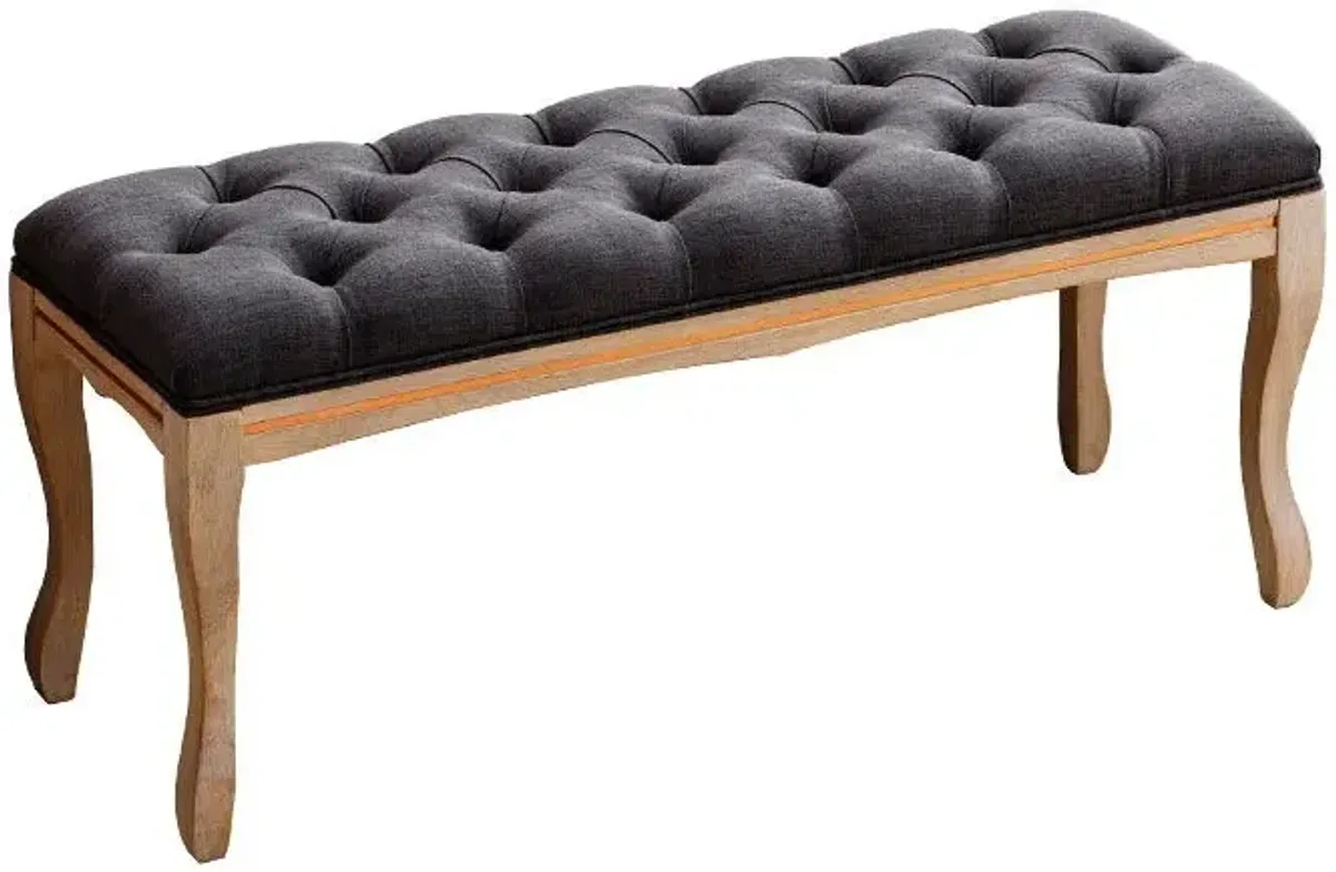 Upholstered Tufted Bench Ottoman, Dining Bench Bedroom Bench Footrest Stool Accent Bench For Entryway Dining Room Living Room