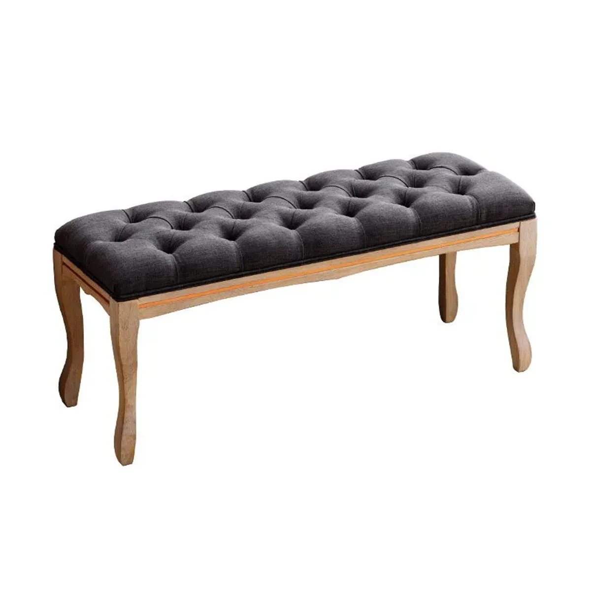 Upholstered Tufted Bench Ottoman, Dining Bench Bedroom Bench Footrest Stool Accent Bench For Entryway Dining Room Living Room