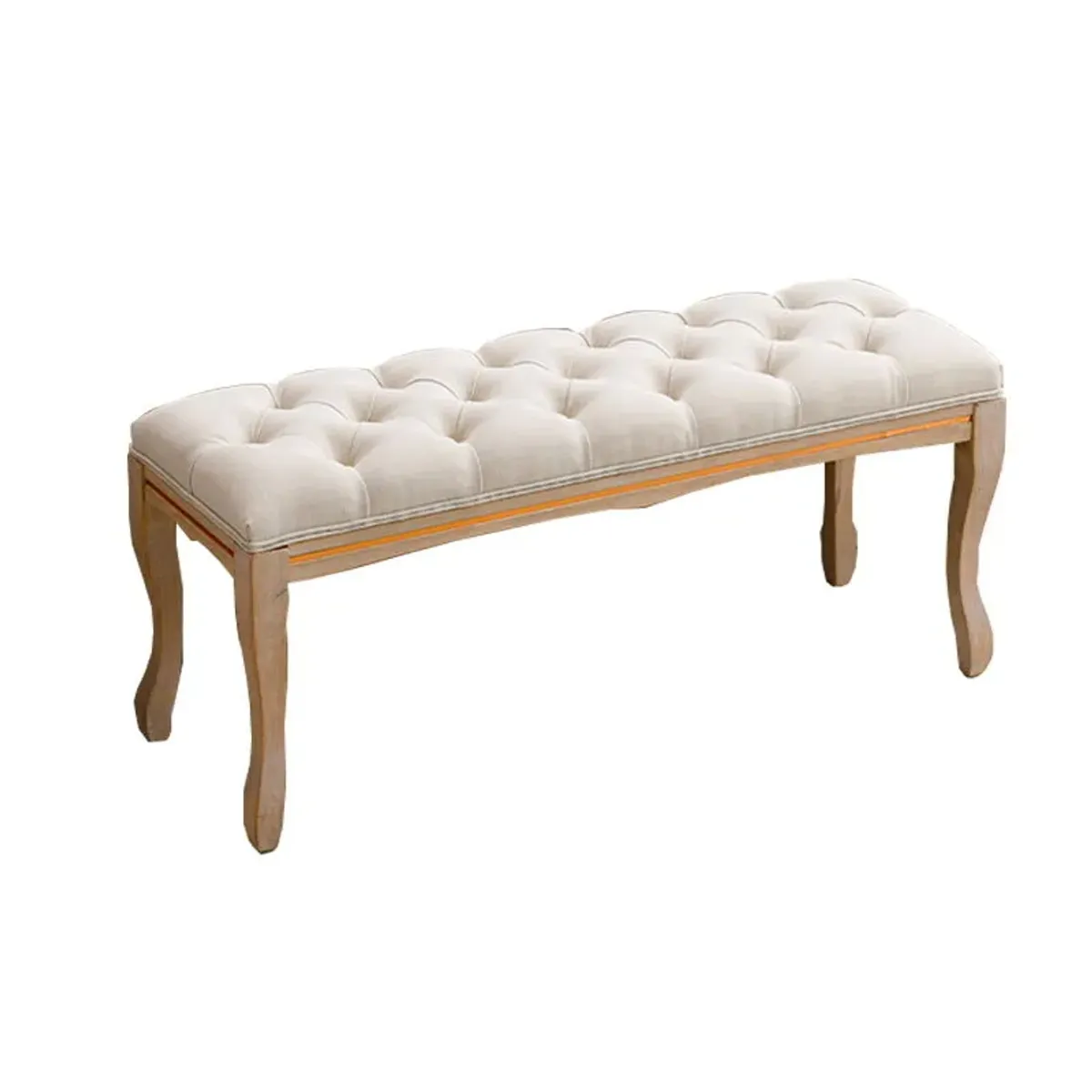 Upholstered Tufted Bench Ottoman, Dining Bench Bedroom Bench Footrest Stool Accent Bench For Entryway Dining Room Living Room