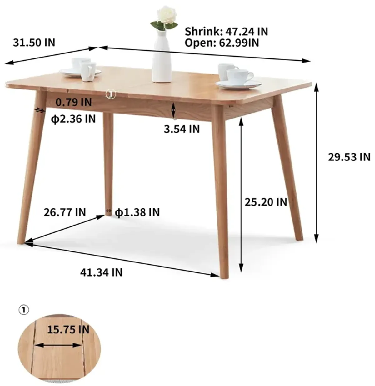 Round Corner Diagonal Leg Telescopic Table For 6 - 8 People To Meet Dining Table