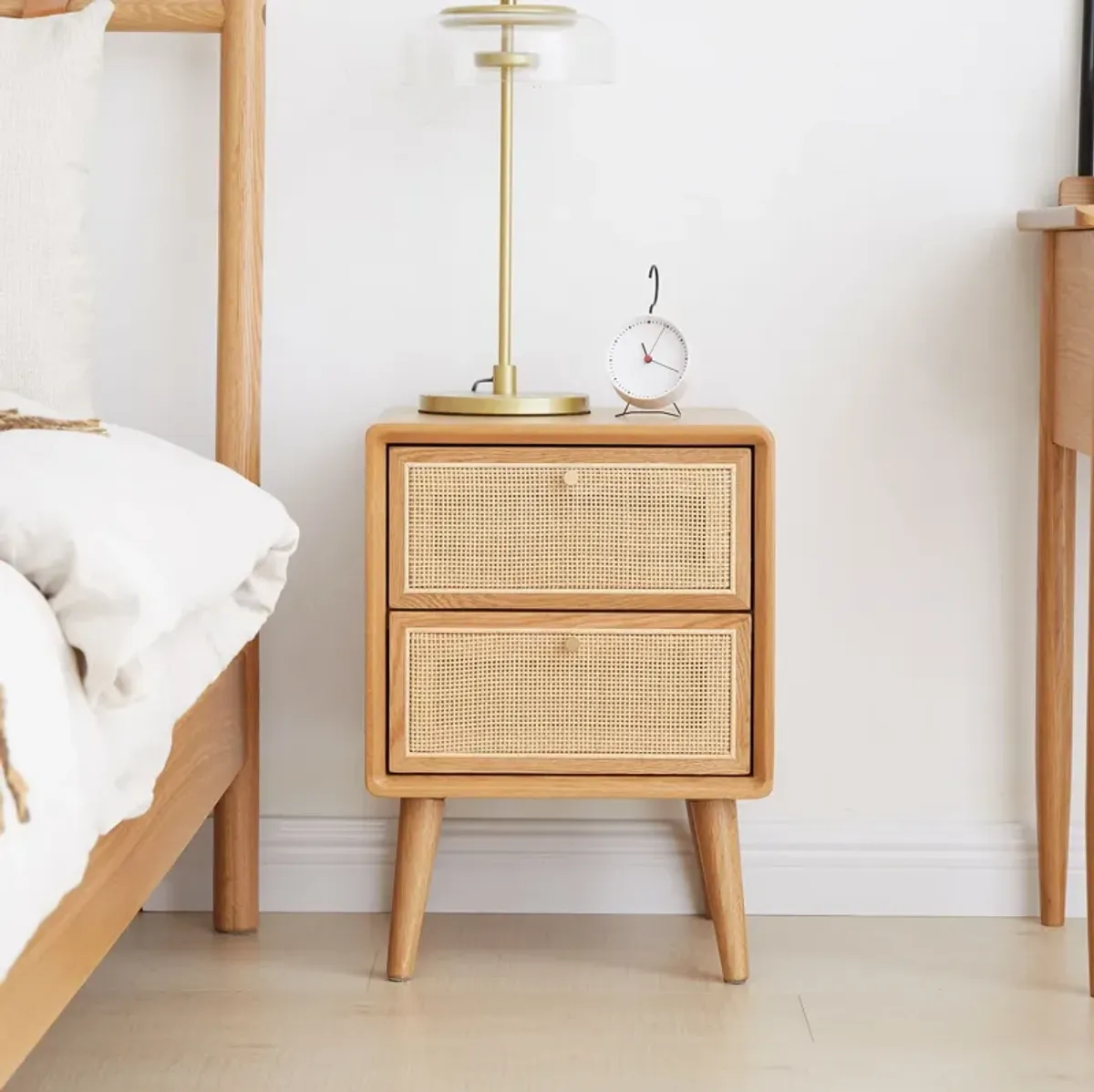 Bedside Cabinet, Modern Simple Nightstands European Beech