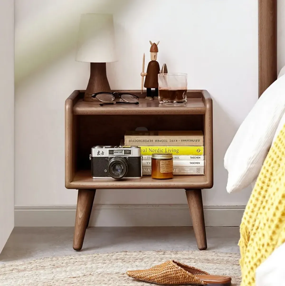 Bedside Cabinet, Modern Simple Nightstands European Beech