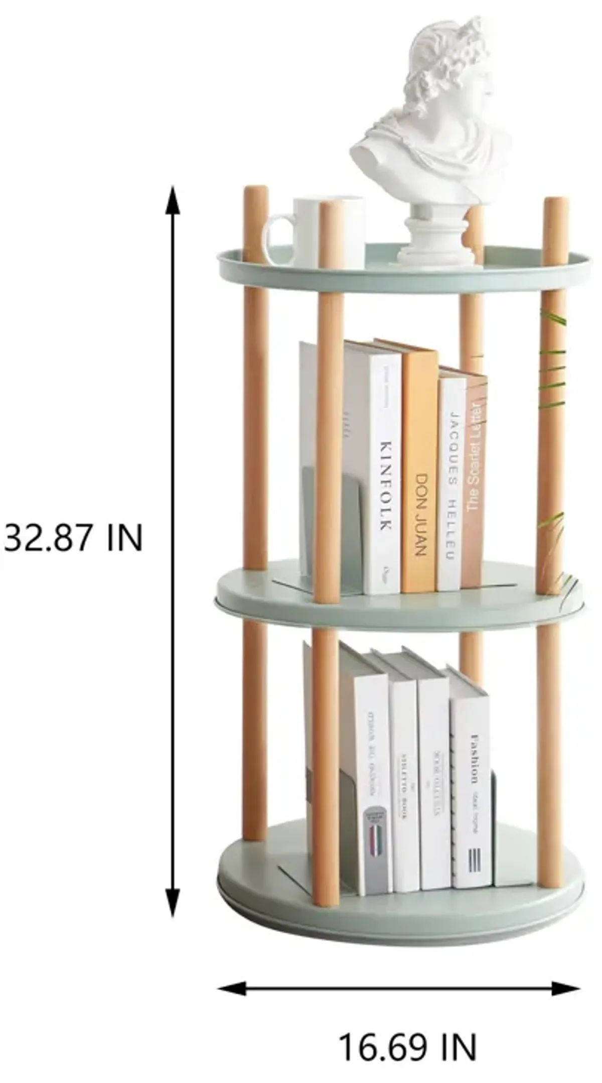 Storage Shelf, 360° Rotating Bookshelf, Bookcase With Large-Capacity Storage Space, Multifunctional Storage Rack, Compact Design For Living Room