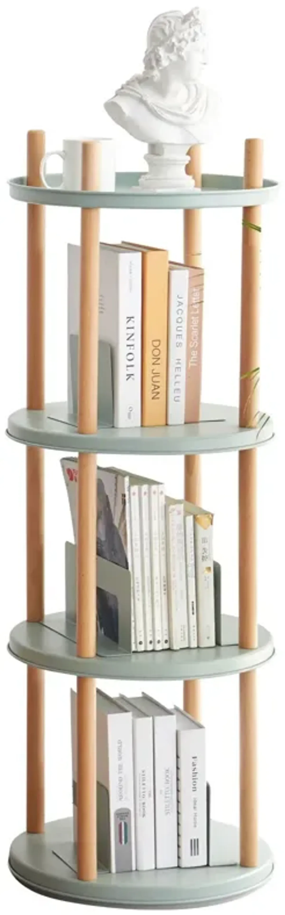 Storage Shelf, 360° Rotating Bookshelf, Bookcase With Large-Capacity Storage Space, Multifunctional Storage Rack, Compact Design For Living Room