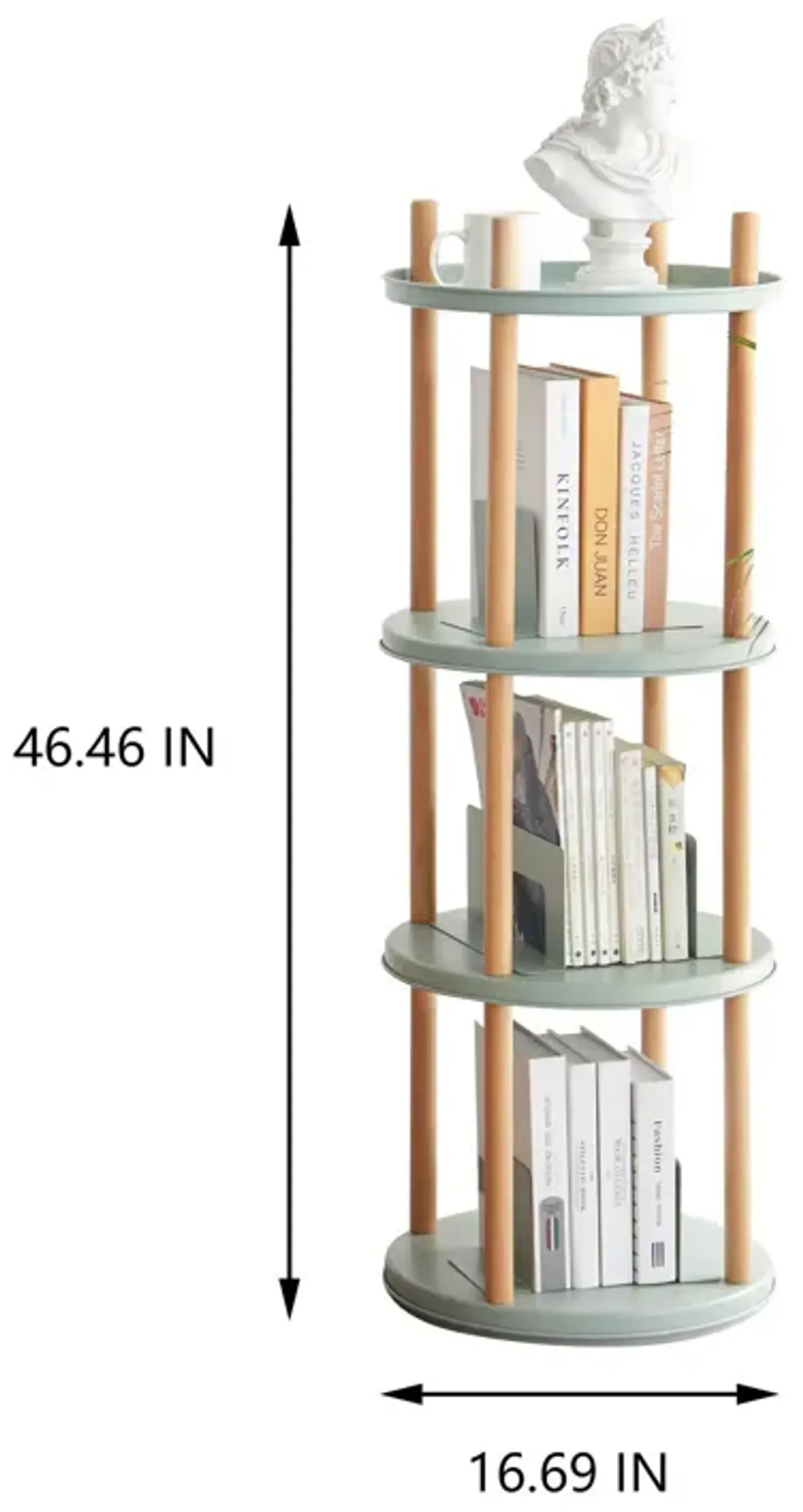 Storage Shelf, 360° Rotating Bookshelf, Bookcase With Large-Capacity Storage Space, Multifunctional Storage Rack, Compact Design For Living Room