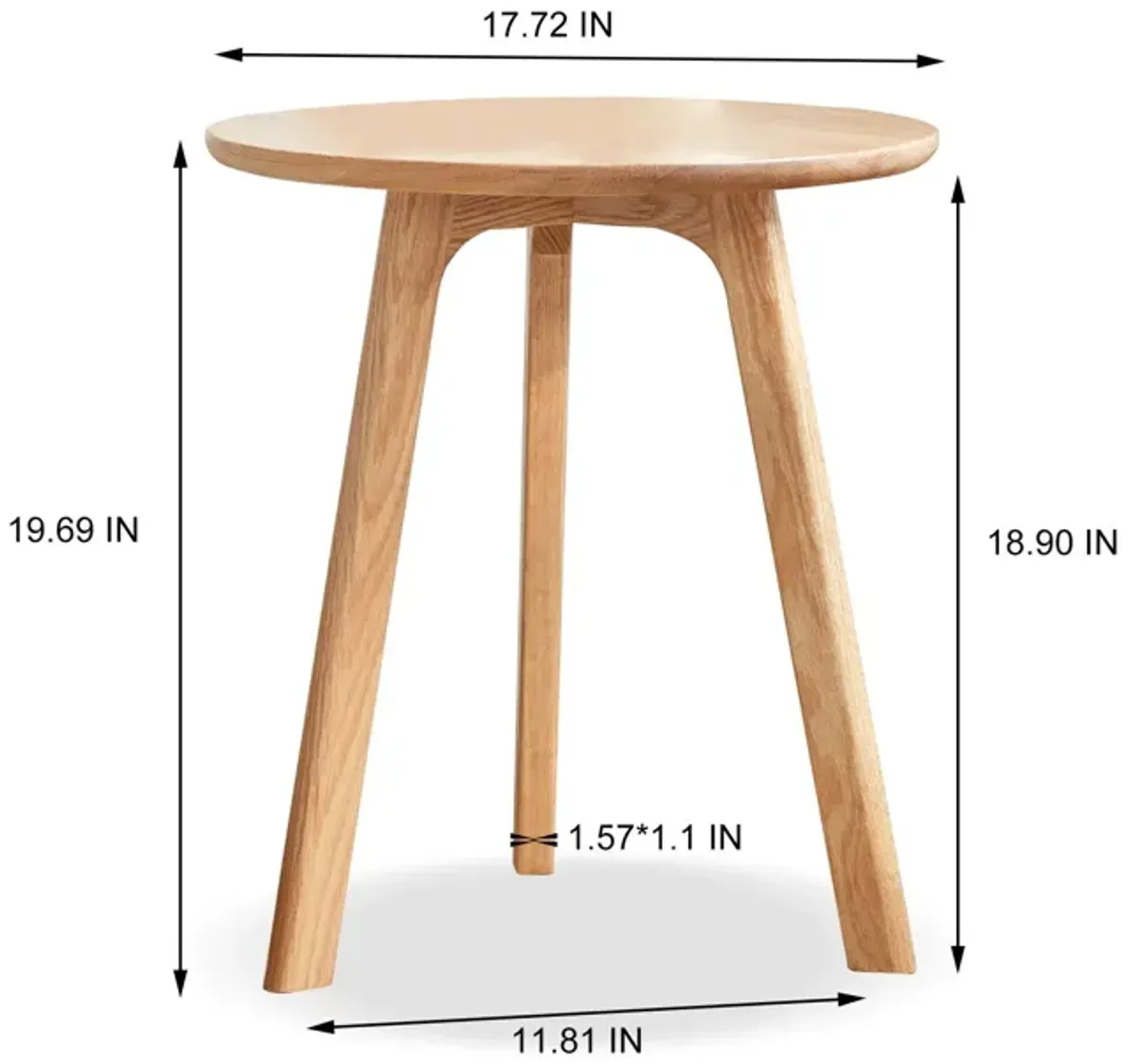 Round Small End Table, Side Table For Bedroom & Balcony