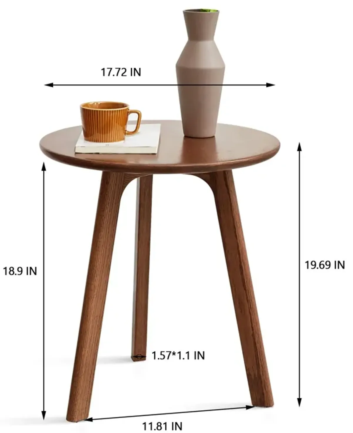 Round Small End Table, Side Table For Bedroom & Balcony