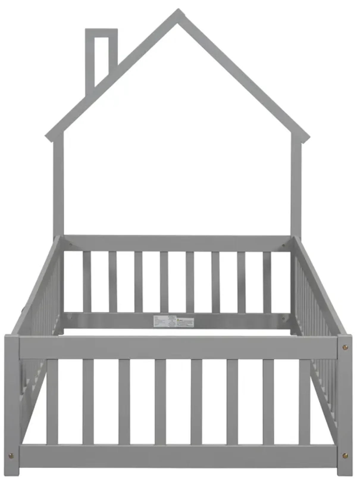 House-Shaped Headboard Floor Bed With Fence