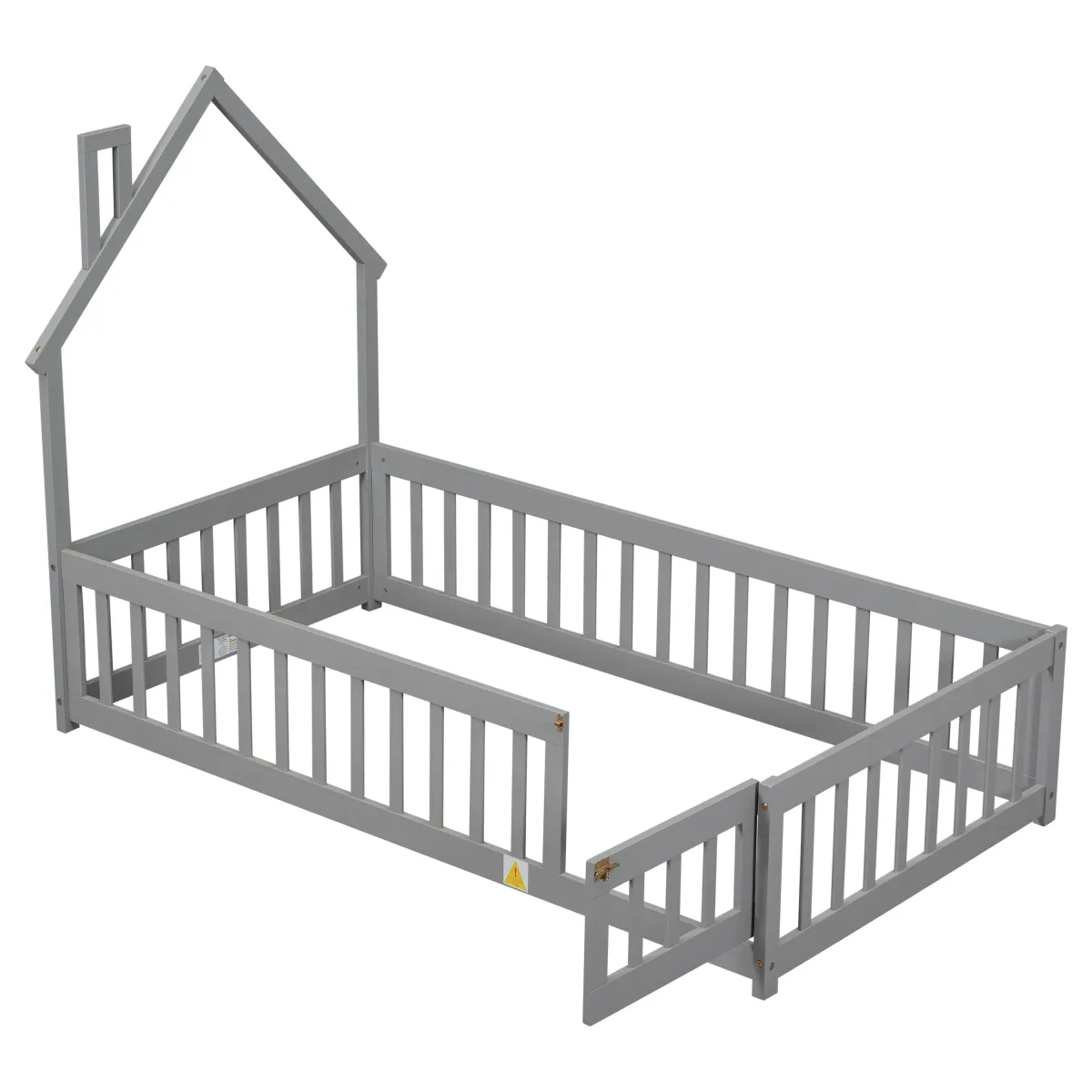 House-Shaped Headboard Floor Bed With Fence