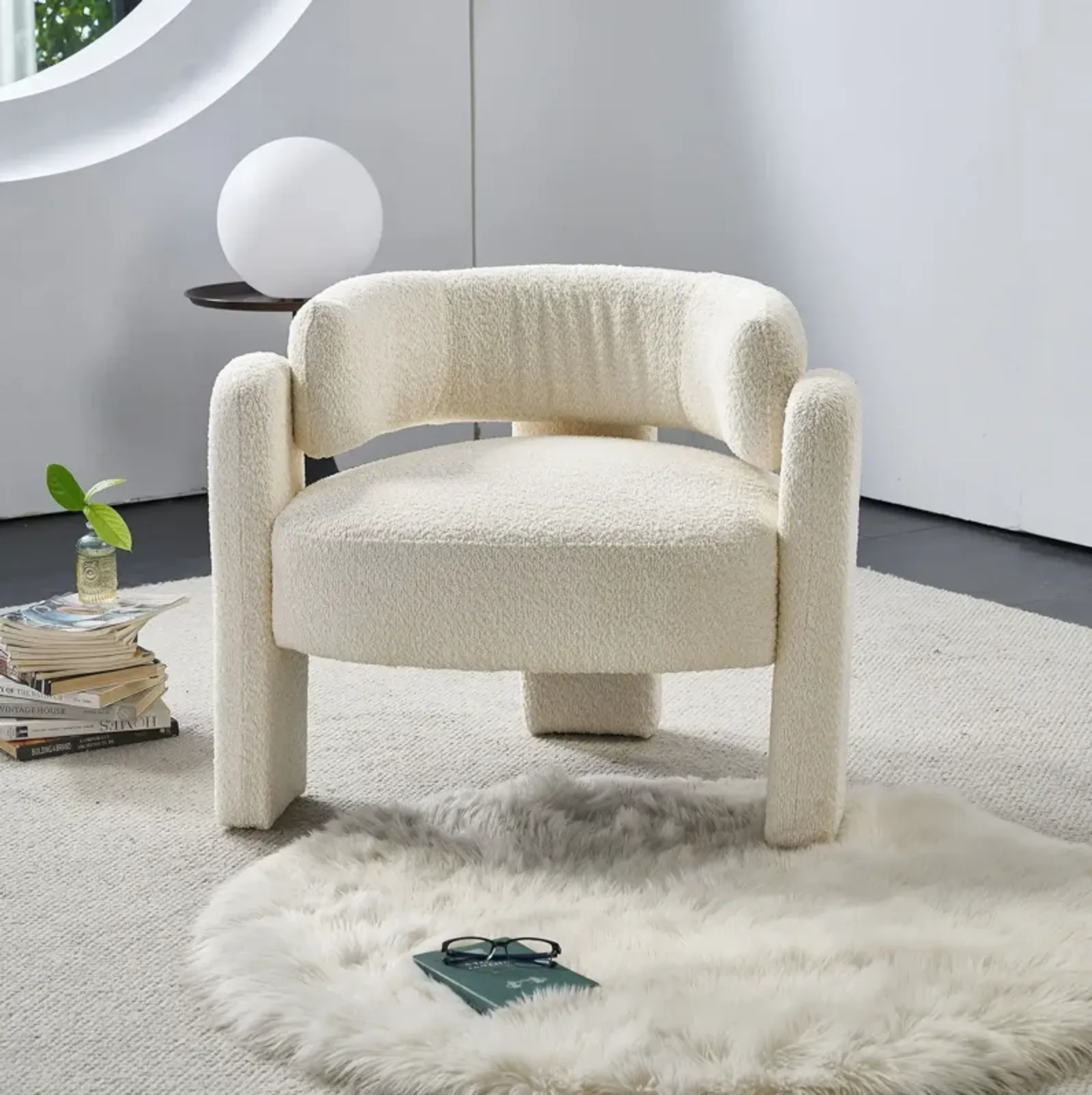 Boucle Upholstery Accent Chair