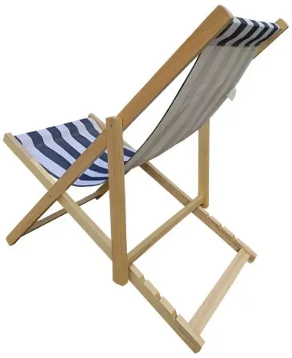 Sling Folding Chaise Lounge Chair - Stripe Blue