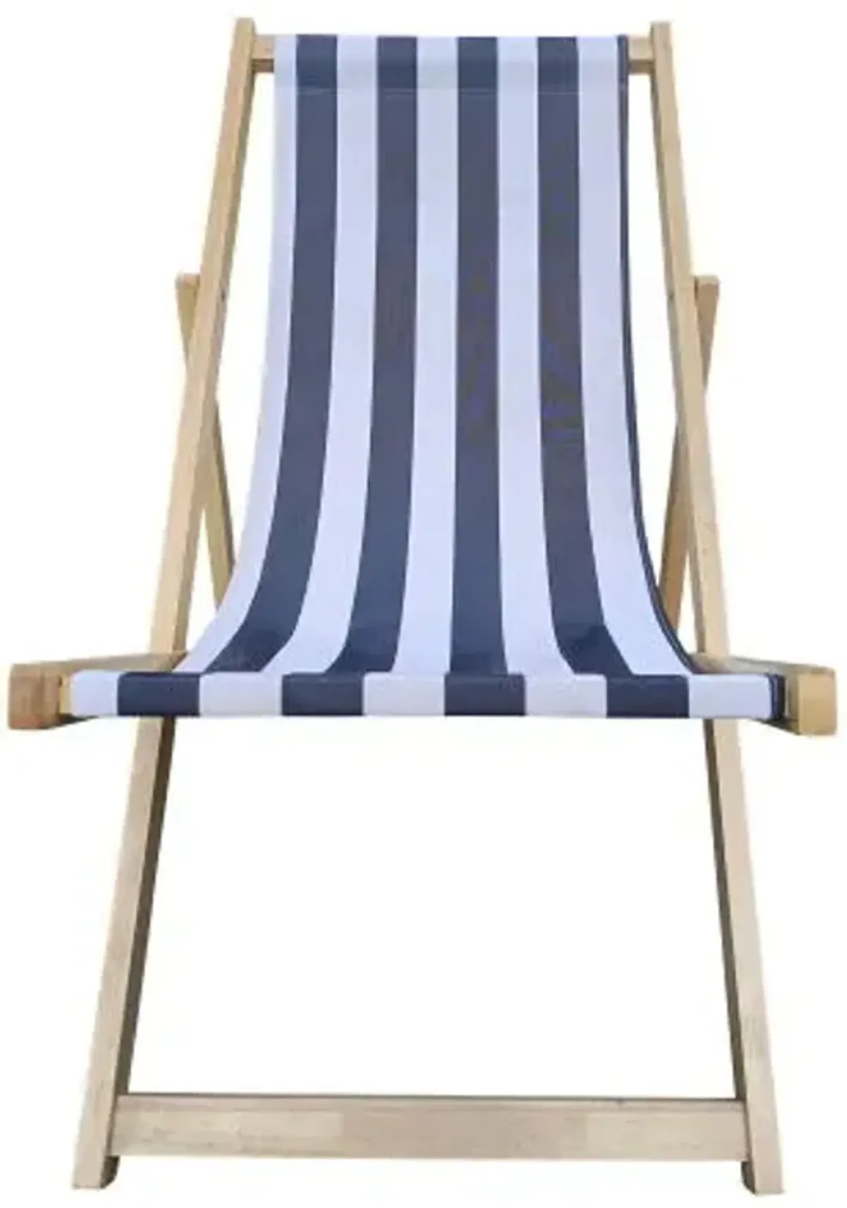 Sling Folding Chaise Lounge Chair - Stripe Blue