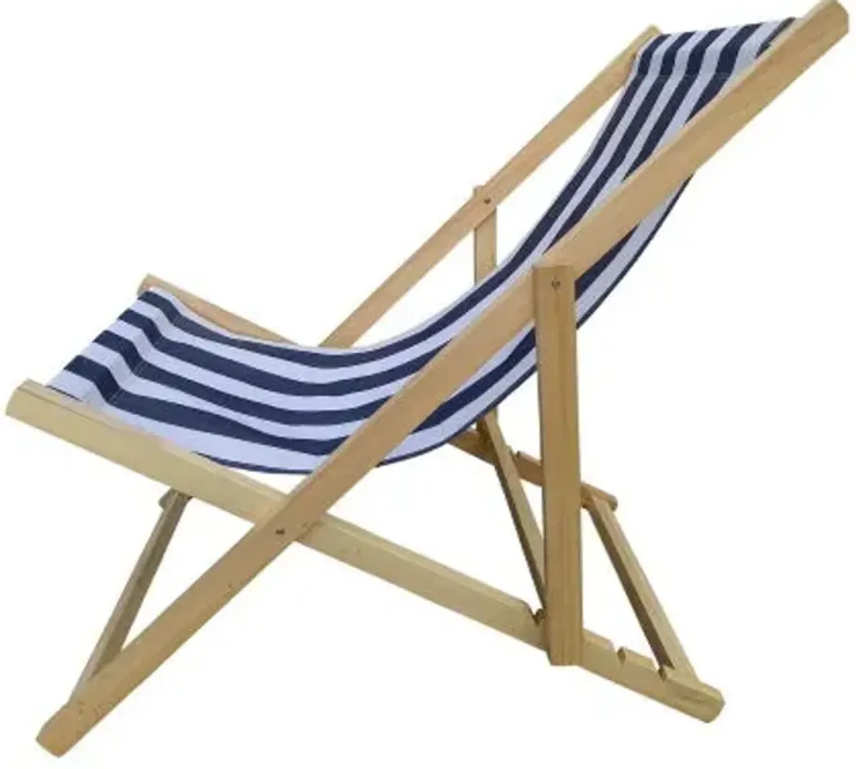 Sling Folding Chaise Lounge Chair - Stripe Blue