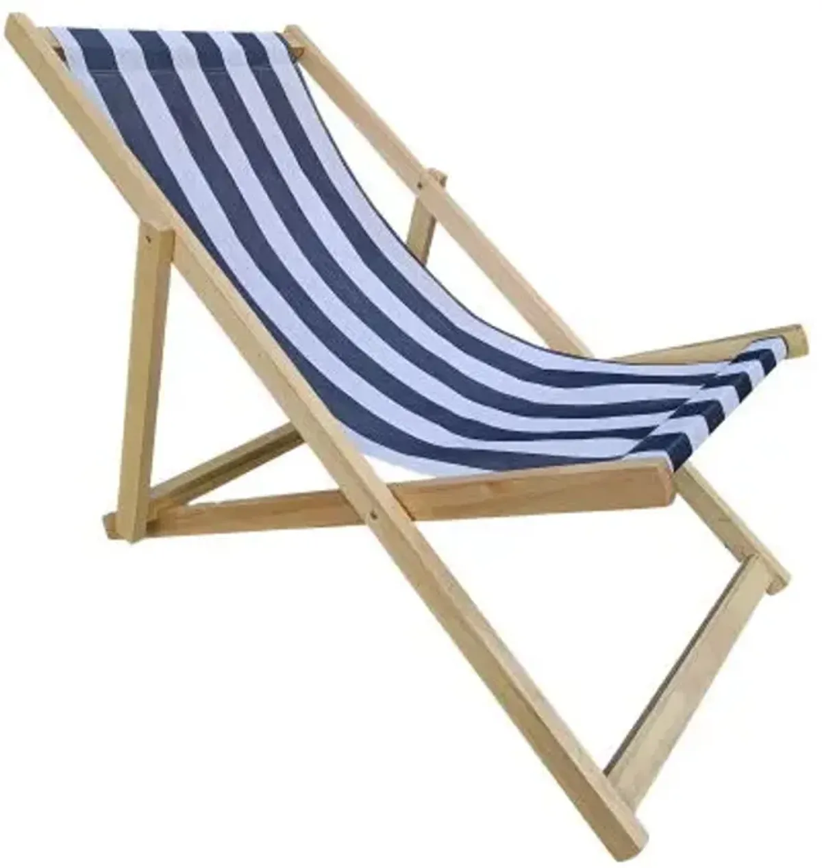 Sling Folding Chaise Lounge Chair - Stripe Blue