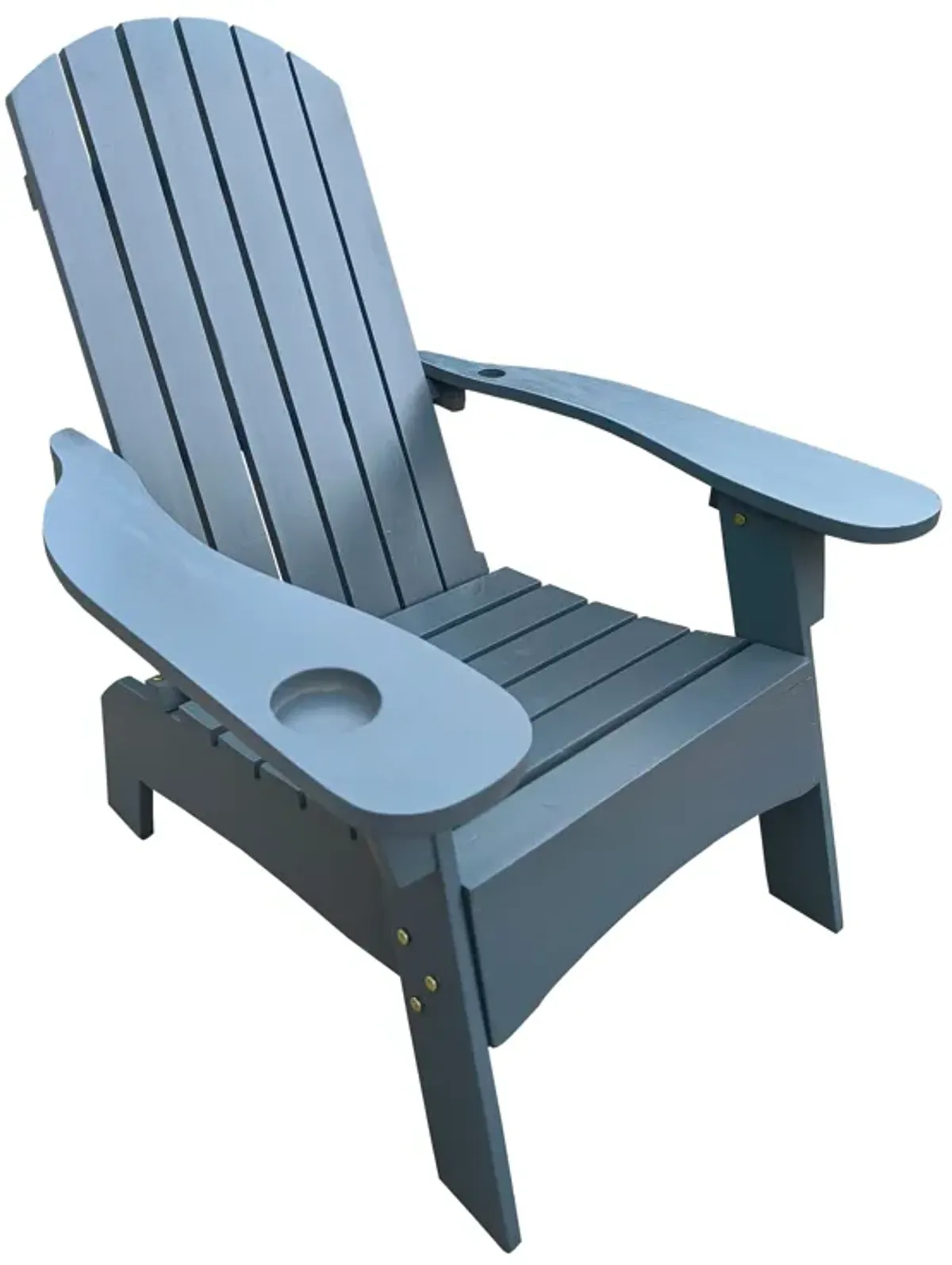 Outdoor Or Indoor Wood Adirondack Chair With An Hole To Hold Umbrella, On The Arm