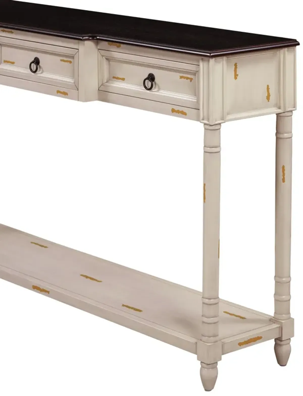 Console Table Sofa Table With Drawers For Entryway With Projecting Drawers And Long Shelf