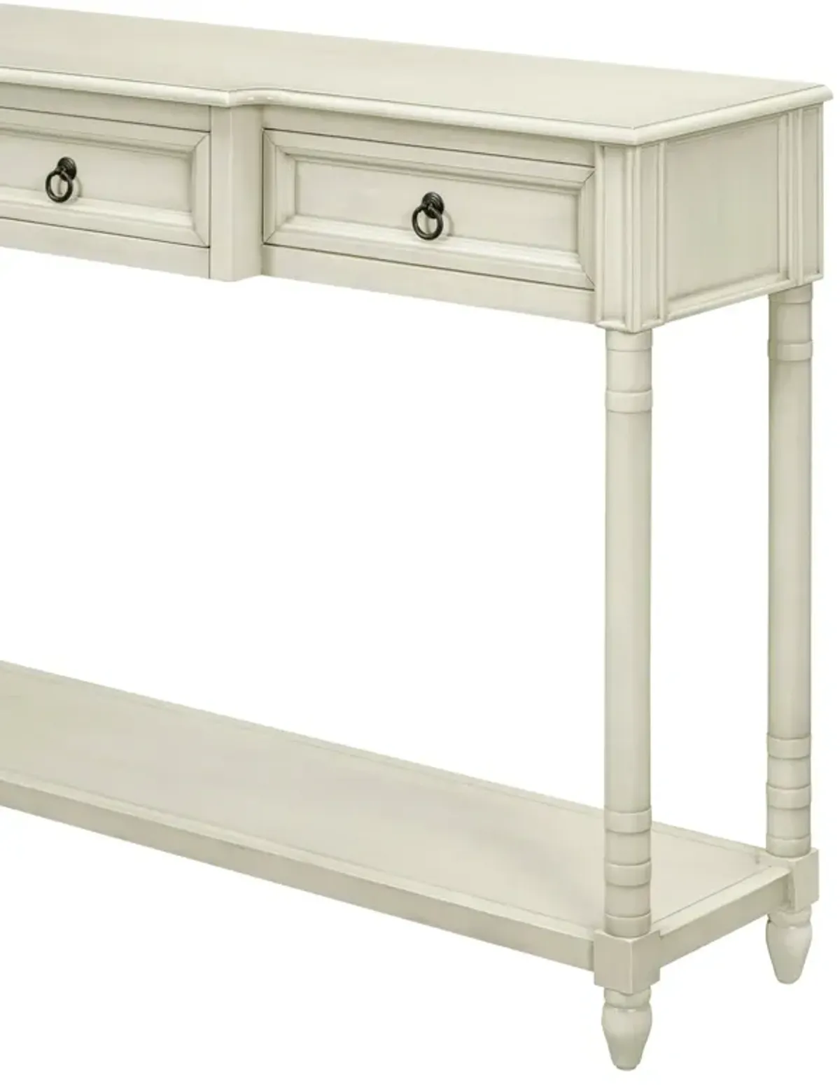 Console Table Sofa Table With Drawers For Entryway With Projecting Drawers And Long Shelf