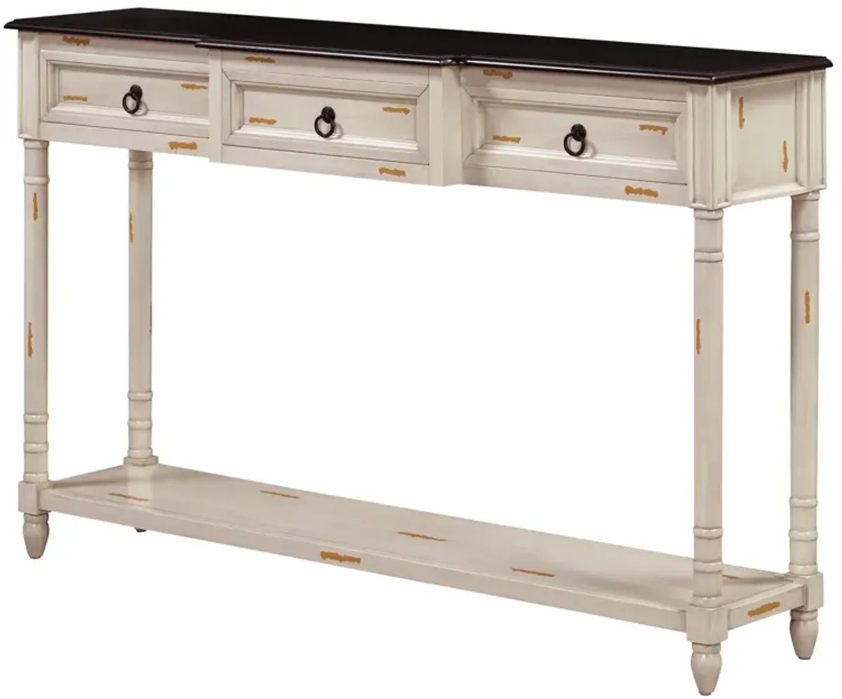 Console Table Sofa Table With Drawers For Entryway With Projecting Drawers And Long Shelf