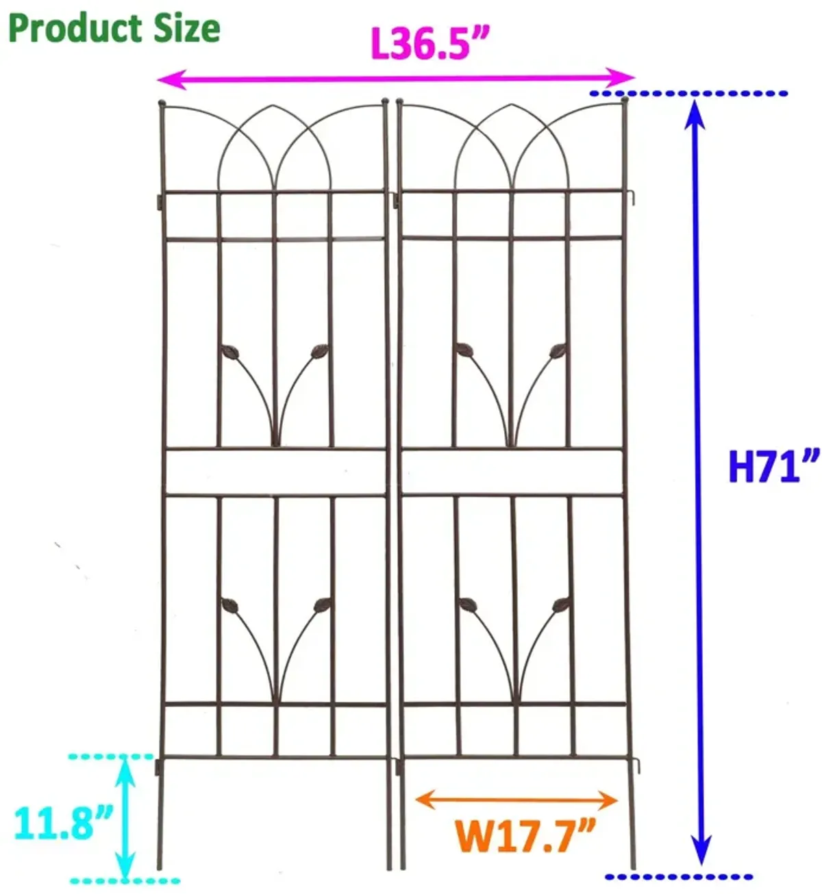 Metal Garden Trellis Rustproof For Climbing Plants Outdoor Flower Support