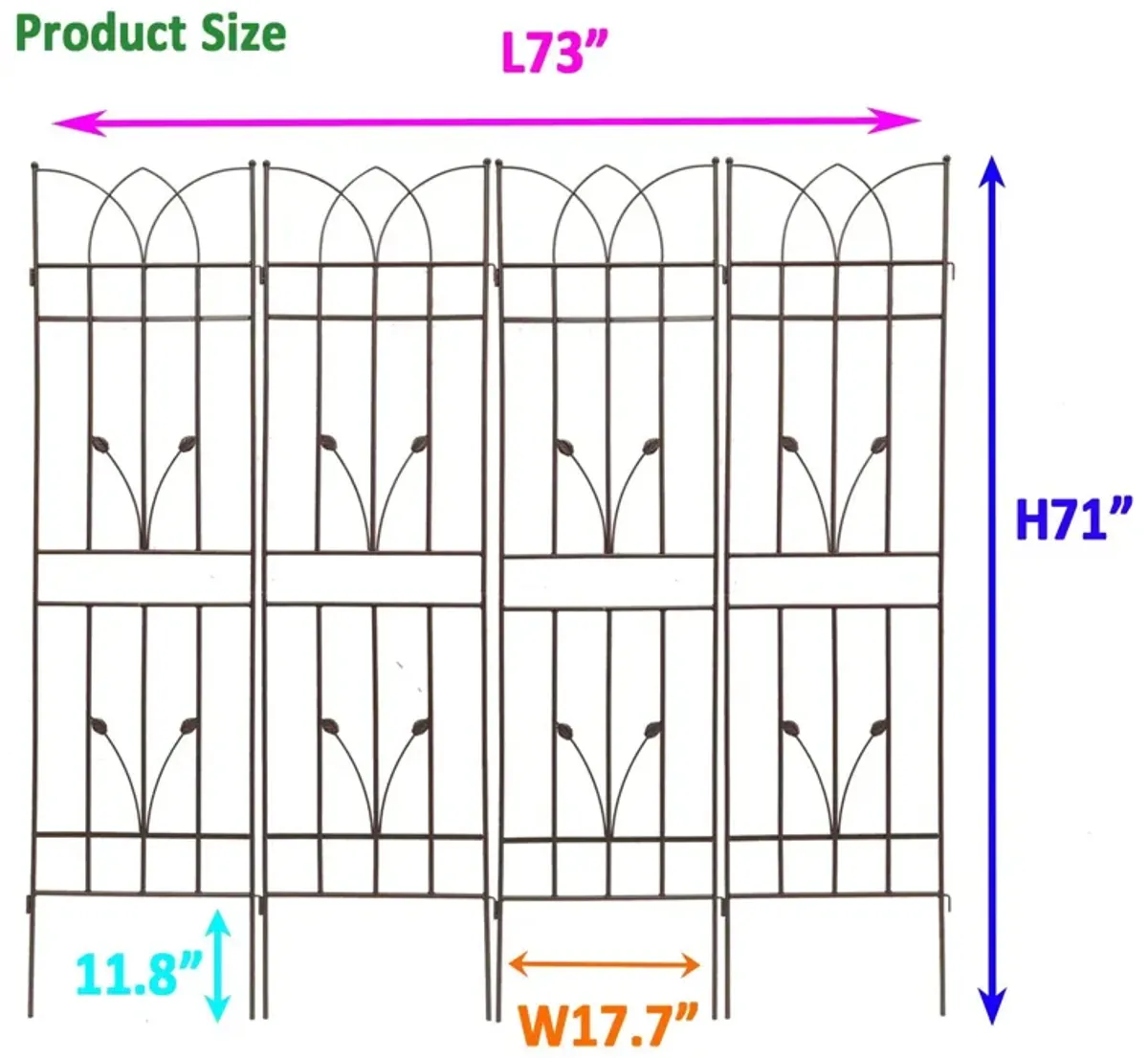 Metal Garden Trellis Rustproof For Climbing Plants Outdoor Flower Support