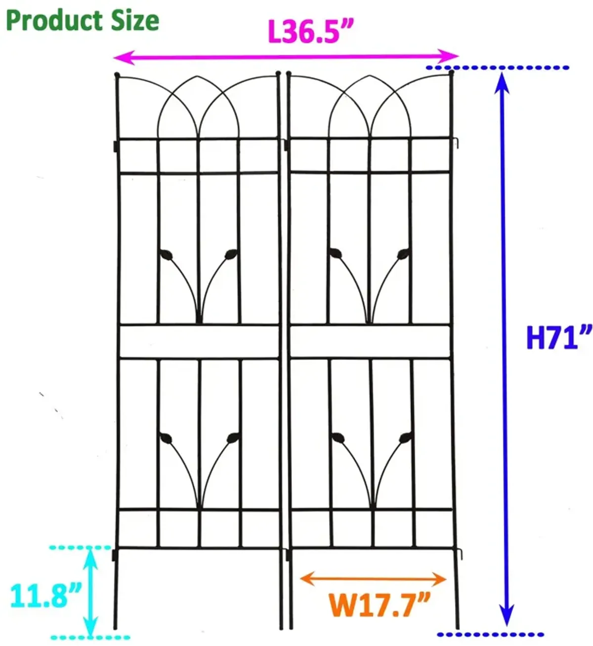 Metal Garden Trellis Rustproof For Climbing Plants Outdoor Flower Support