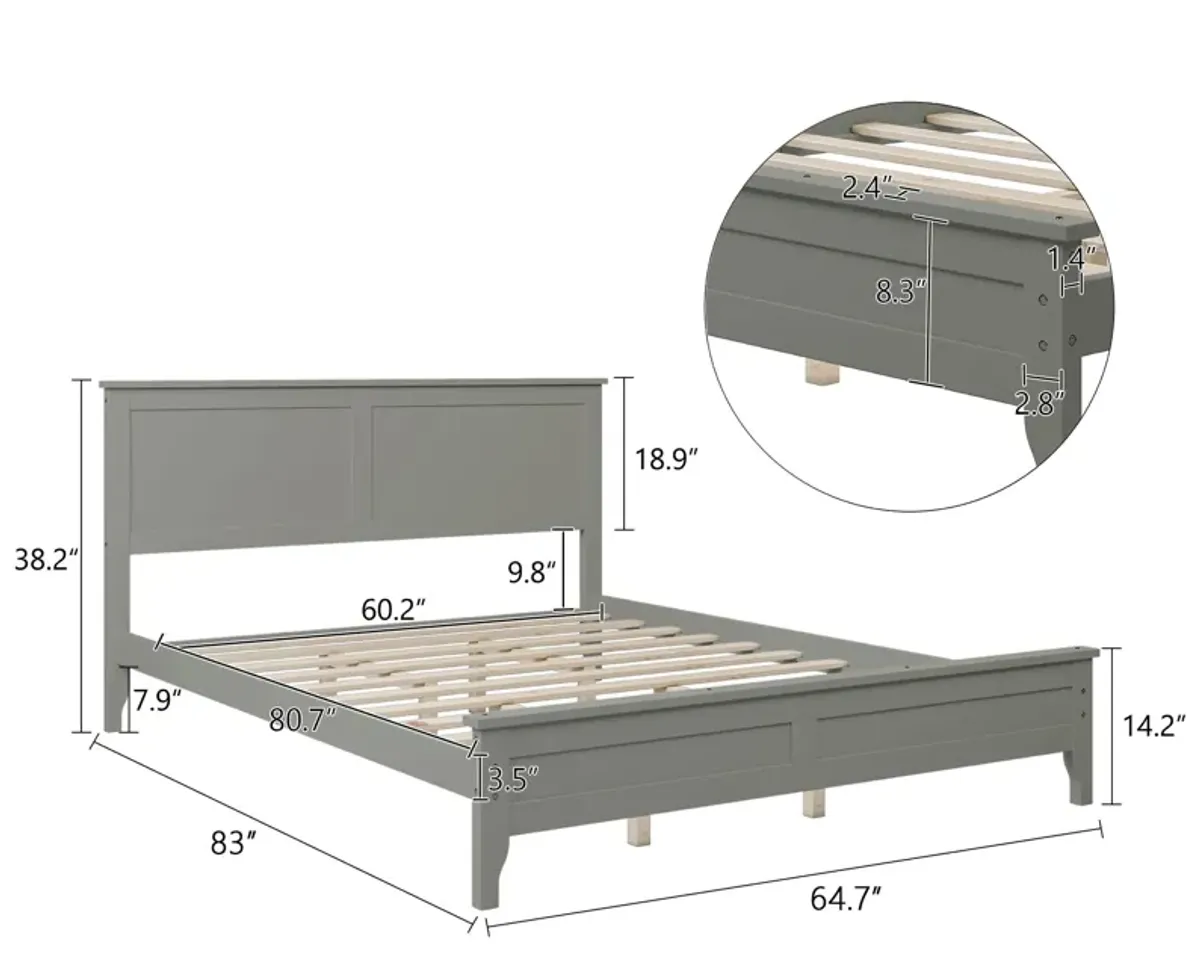 Modern Solid Wood Platform Bed