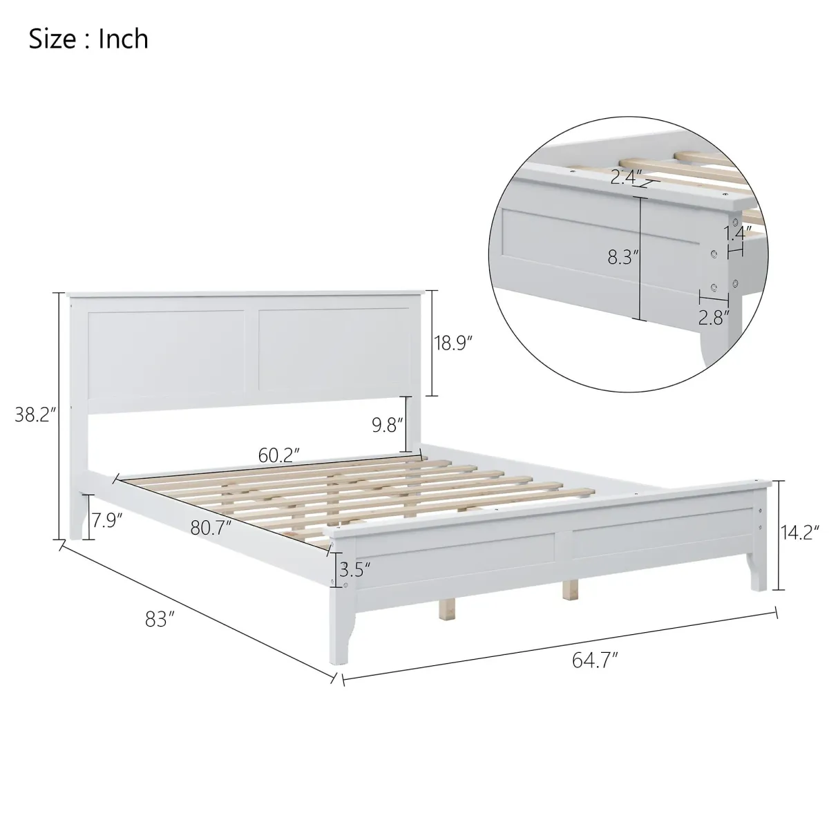 Modern Solid Wood Platform Bed