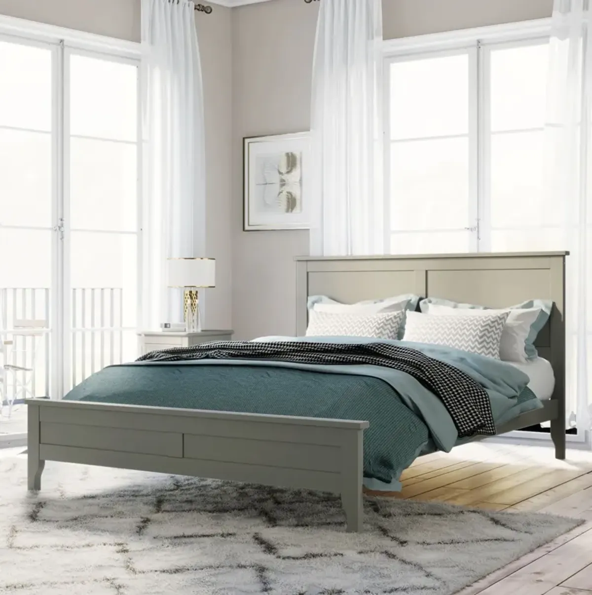 Modern Solid Wood Platform Bed