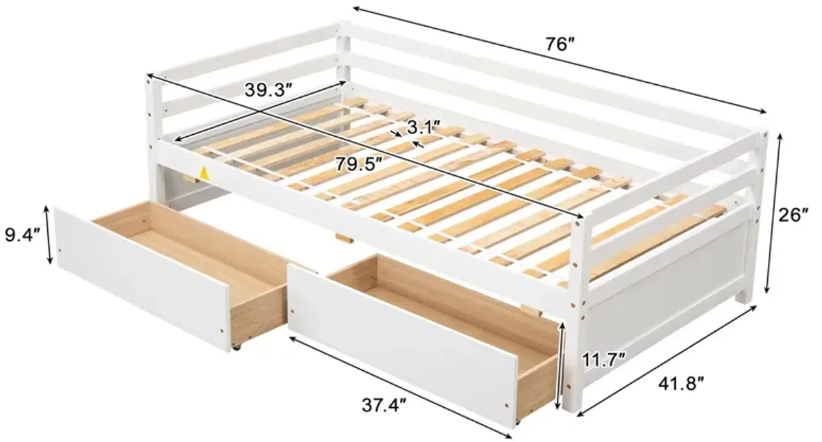 Daybed With 2 Storage Drawers