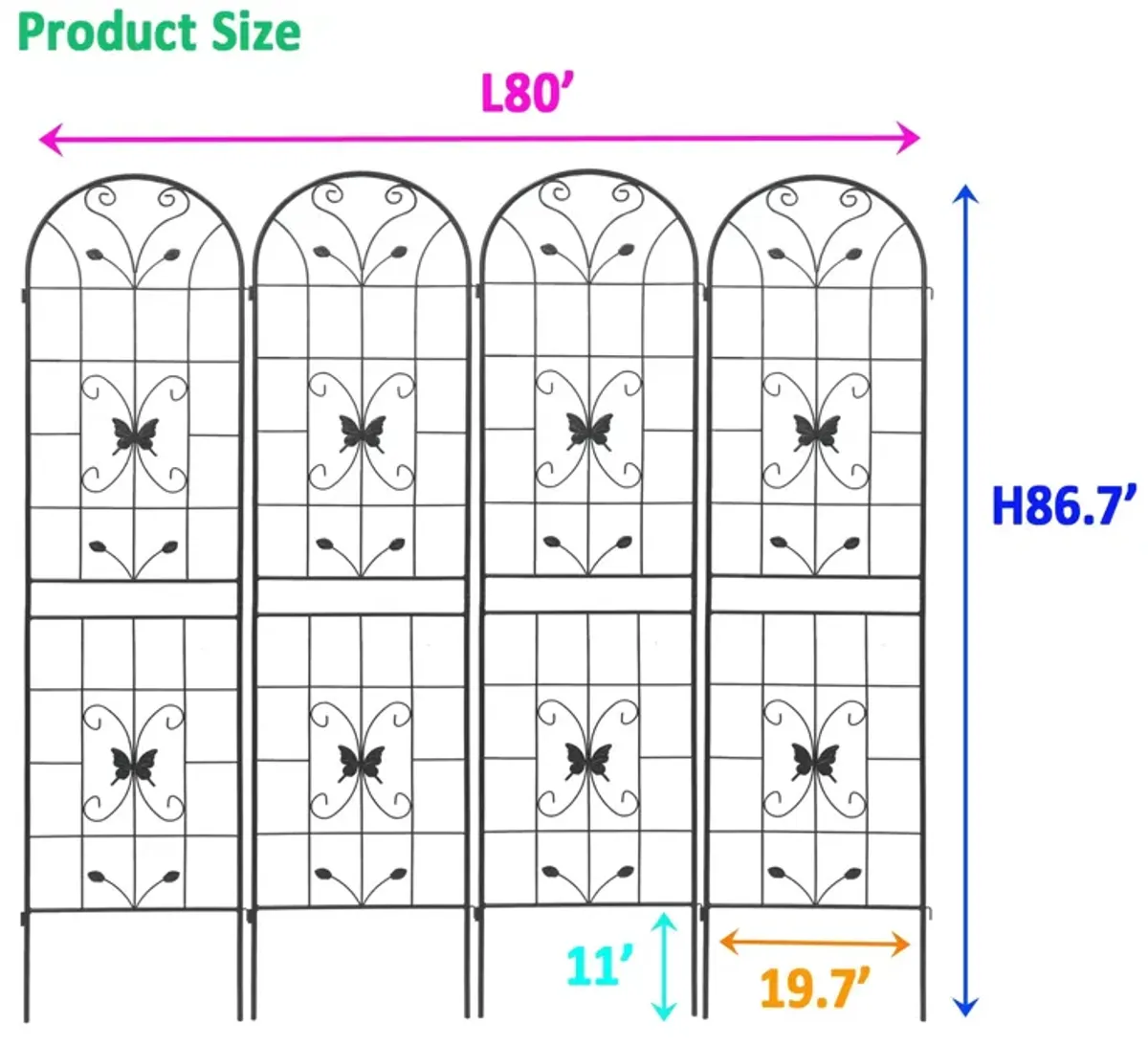 Garden Metal Trellis Rustproof Trellis For Climbing Plants Outdoor Flower Support