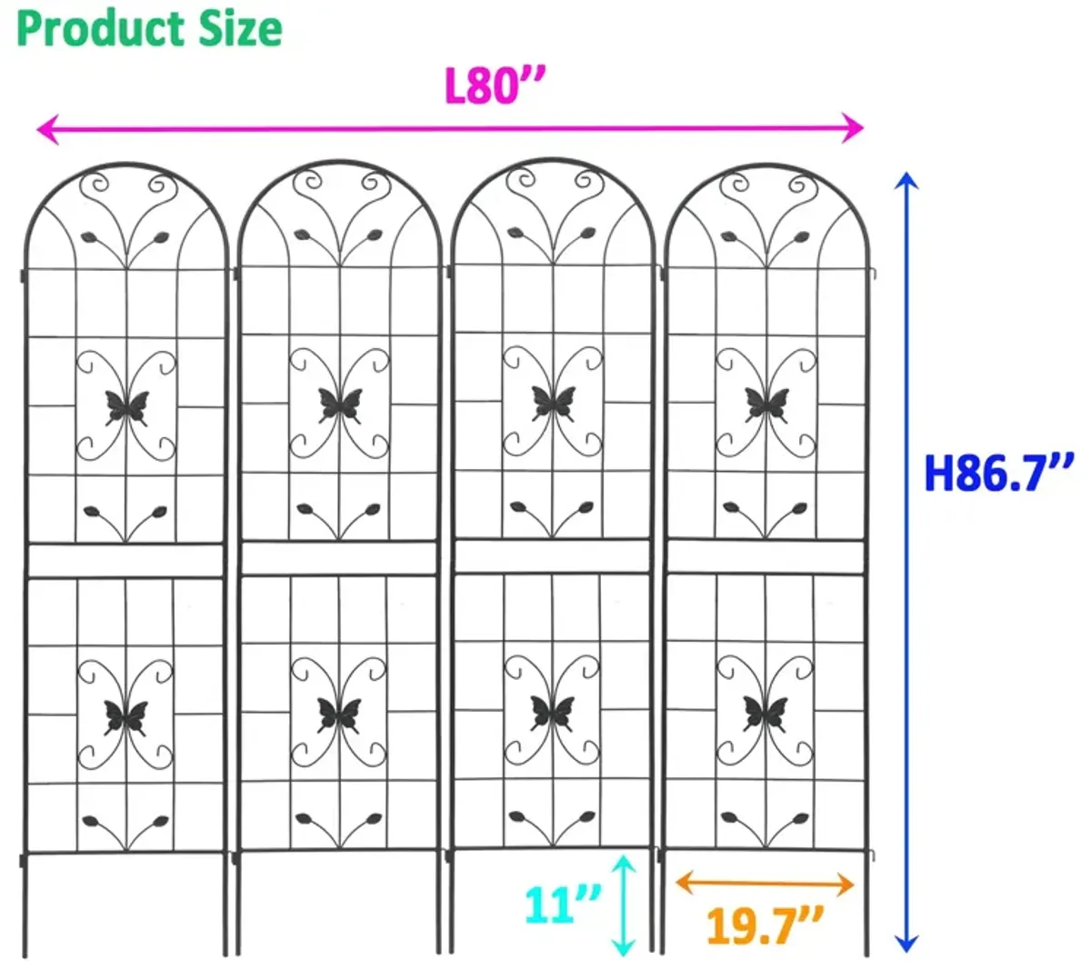 Garden Metal Trellis Rustproof Trellis For Climbing Plants Outdoor Flower Support