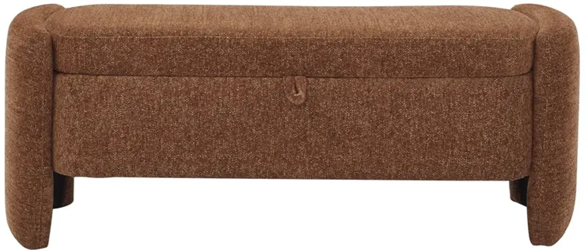 Oval Ottoman Storage Bench Chenille Bench With Large Storage Space For The Living Room, Entryway And Bedroom