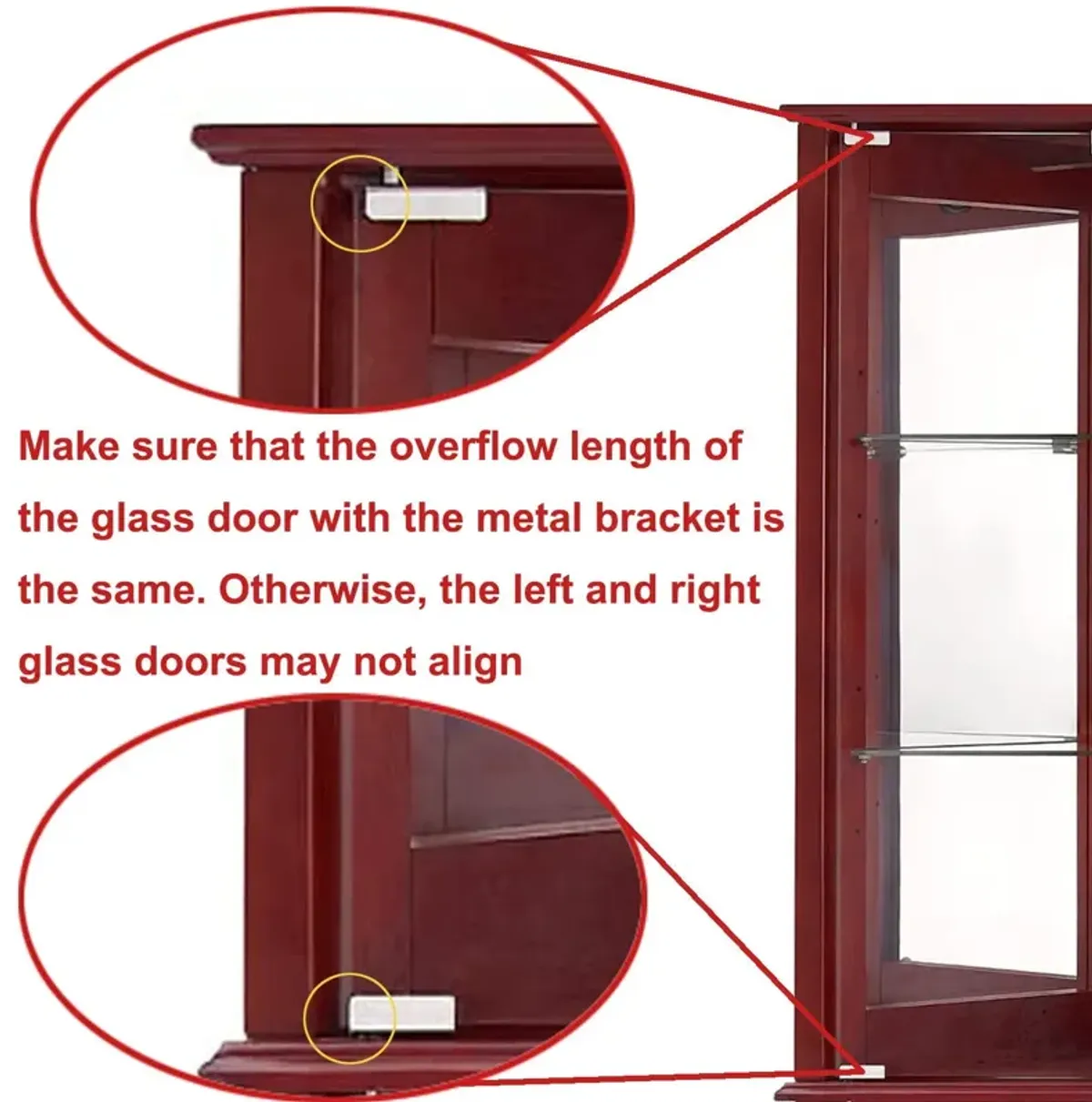 Corner Curio Dispaly Cabinet With Lights, Adjustable Tempered Glass Shelves, Mirrored Back (E26 Light Bulb Not Included)